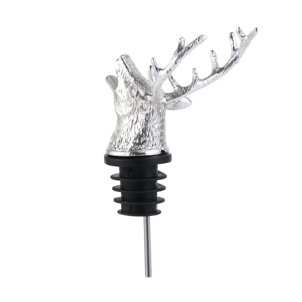 Zinc Alloy Deer Head Kitchen Accessories Unique Stag Bottle Stoppers Wine Pourer Wine Aerators