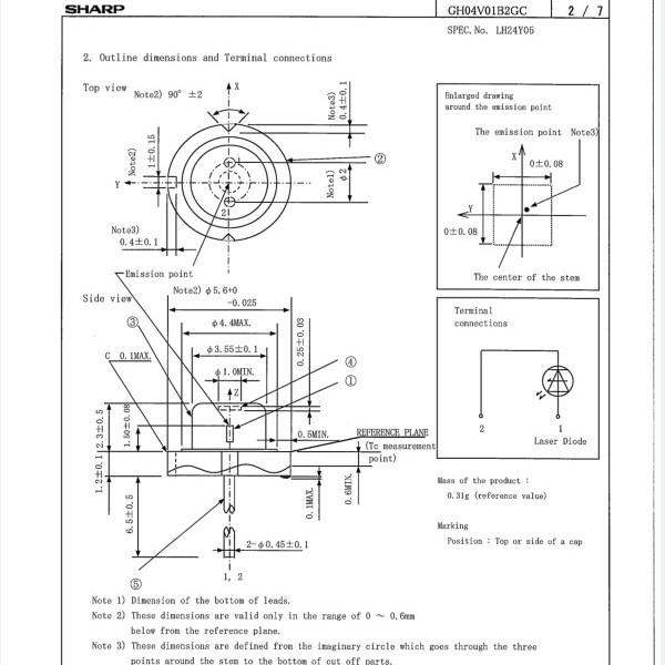 405nm 1.4W Blue Laser Diode GH04V01B2GC - In Stock