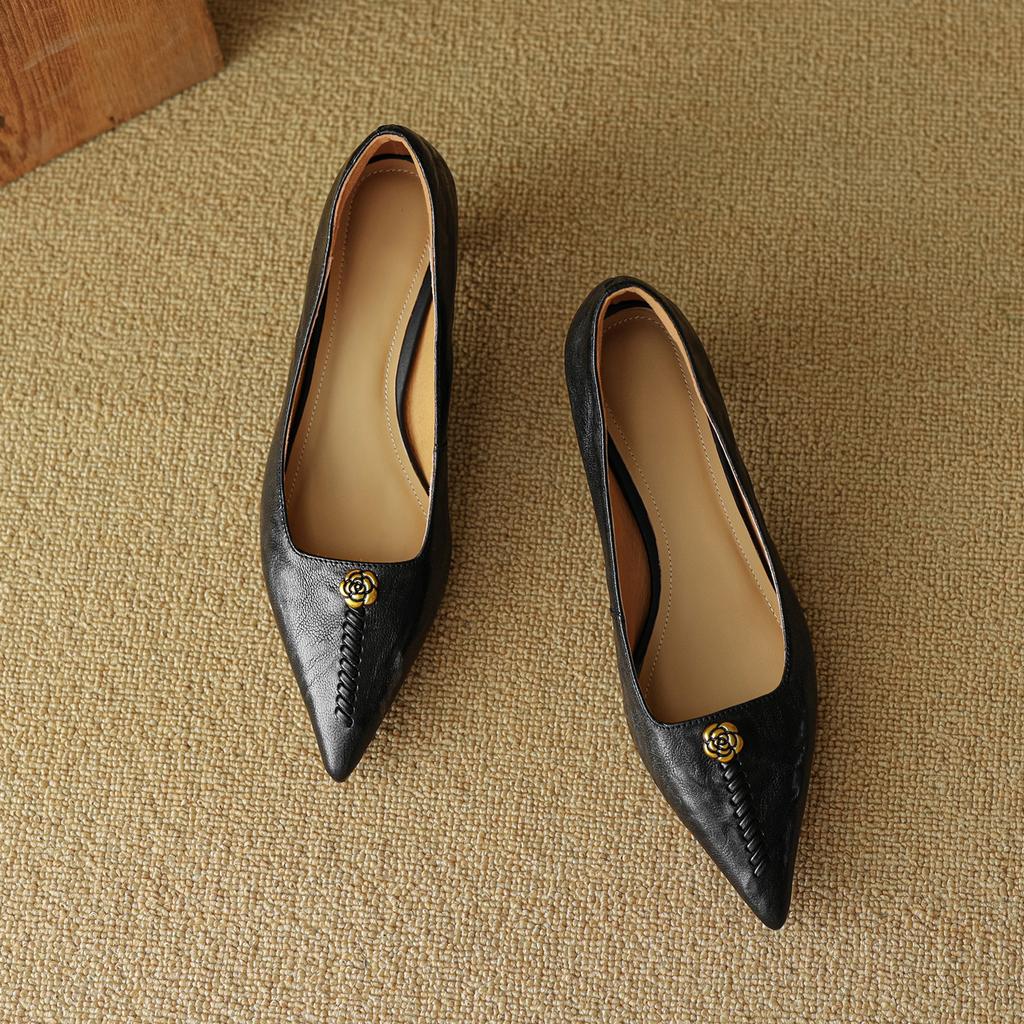 5.5Cm | French camellia with skirt pointed high heels women's 2025 new light mouth burgundy stiletto shoes