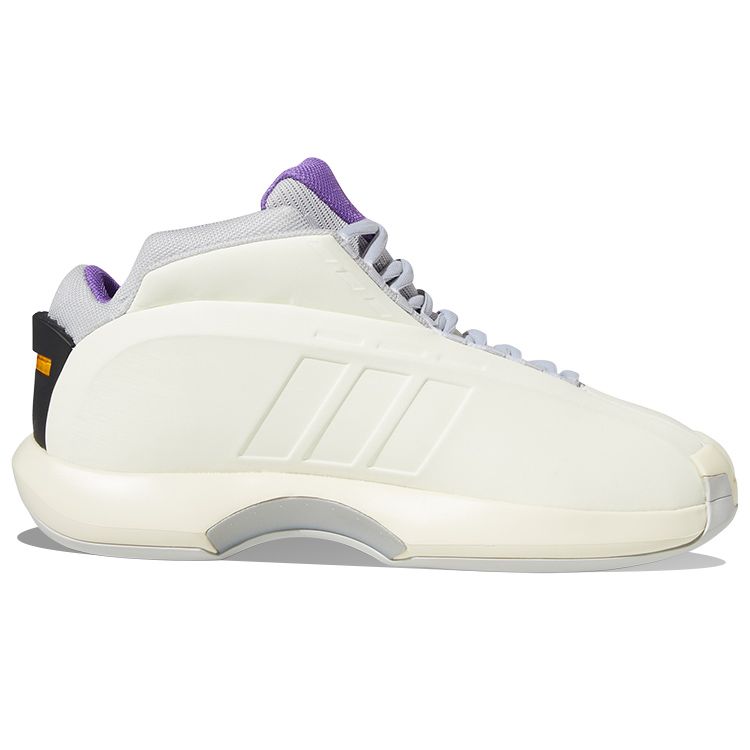 Adidas Crazy 1 Round Toe Lace-Up Trendy Non-Slip Wear-Resistant Lightweight Mid-Top Basketball Shoes Men Sneakers White Purple HQ3925