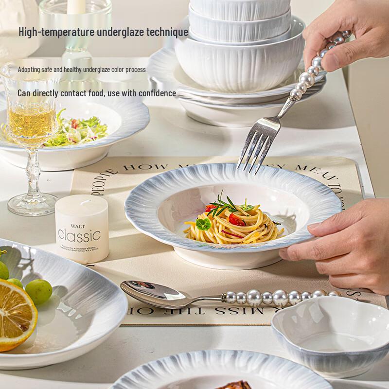 Luowei Cream Style Underglaze Ceramic Tableware Gift Set