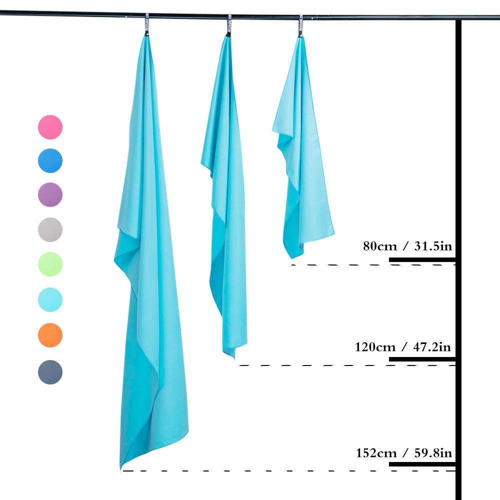 3PCS Microfiber Sports Towel Quick Dry Lightweight Soft Portable Camping Gym Beach Bath Yoga
