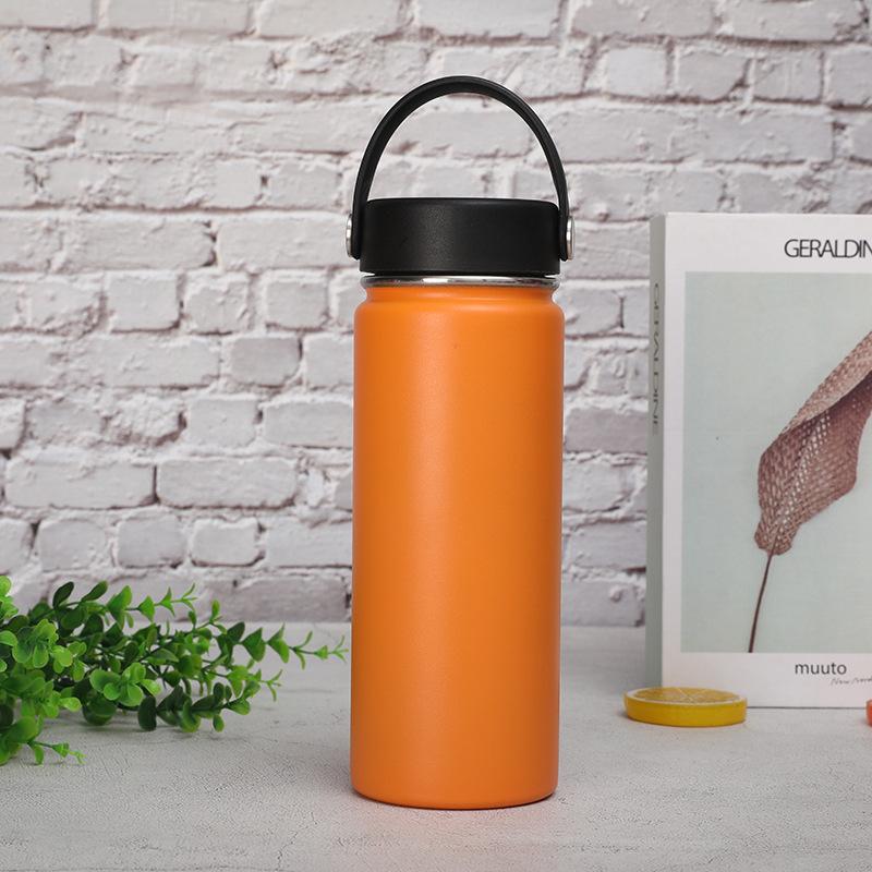 18oz Stainless Steel Space Kettle Handle Lid Thermos Bottle Outdoor Sports Kettle Double-layer Vacuum Bottle Thermos Cup