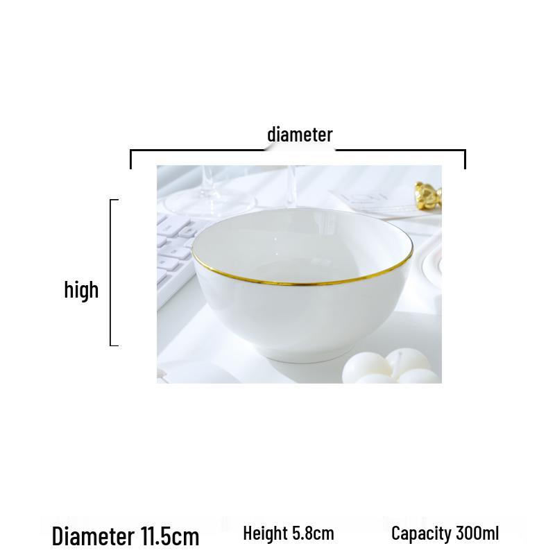 Nordic Gold Rim Steak Knife & Fork Plate Set - Western Dining & Breakfast Tableware