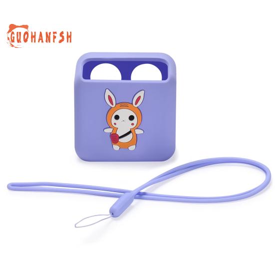 

Защитный чехол для плеера, противоударный мини-детский силиконовый чехол для аудиоплеера с ремешком для защиты от потери для Yoto - защитный аксессуар фиолетовый