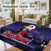 Crystal Velvet Square Rug Custom NameMiraculous Ladybug Pattern Non Slip Home Floor Decor Rug