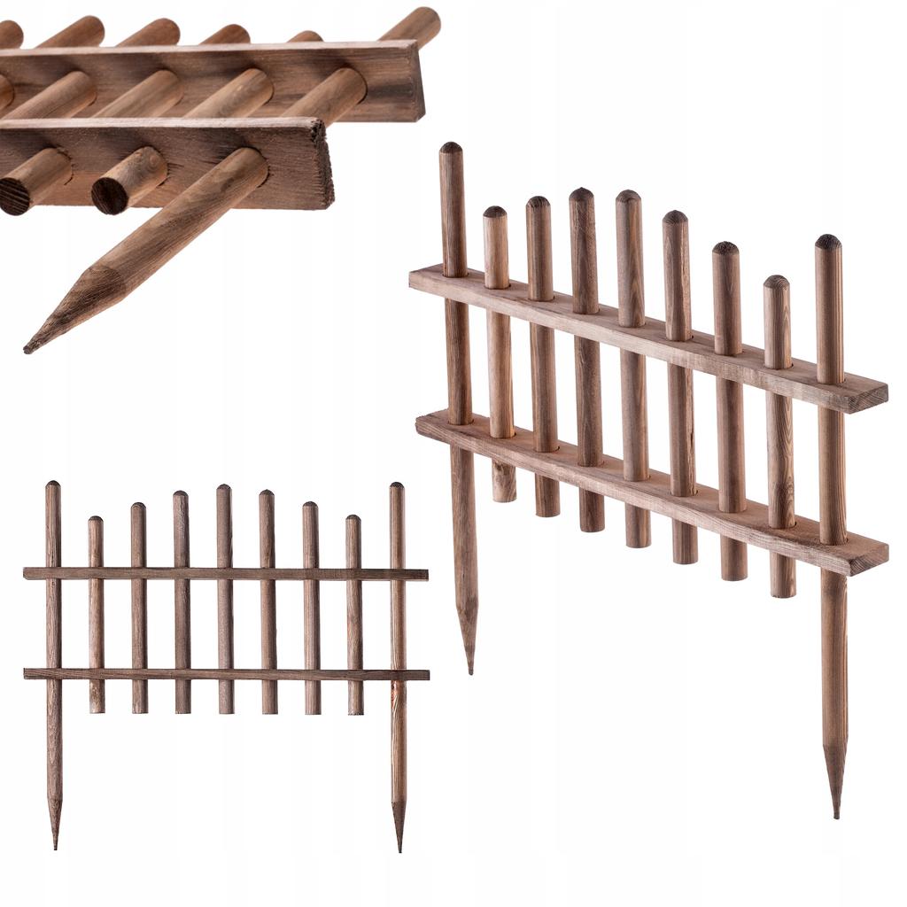 KADAX Hagegjerde Tre Palisade Hagekant 60x35cm Furu