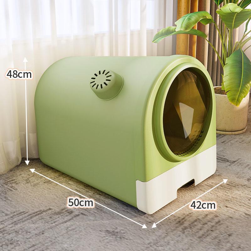 Extra-Large Odor-Proof Enclosed Cat Litter Box with Drawer & Splash Guard