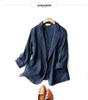 Women's Slimming One-Button Cotton Linen Blazer - Trendy Italian Style