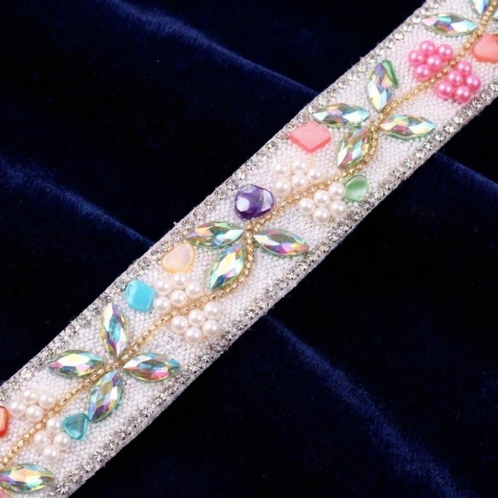 Ethnic Style Rhinestone Chain Self Adhesive Hot Fix Tape Rhinestone Trim  Apparel Decoration