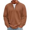 Men's Casual Knit Long Sleeve Pullover with Stand Collar and Ribbed Cuffs