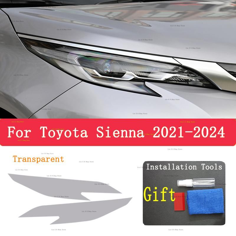 For Toyota Sienna  -2024 Car Exterior Headlight Anti-scratch Front Lamp Tint TPU Protective Film Cover Repair Accessorie