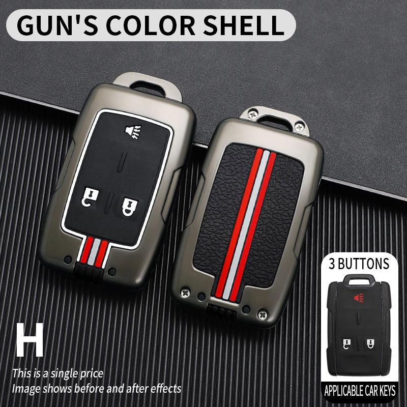 Car Key Case Cover Shell Fob For Chevrolet Colorado Silverado 1500 2500HD 3500HD GMC Yukon Sierra Canyon Keychain Accessories