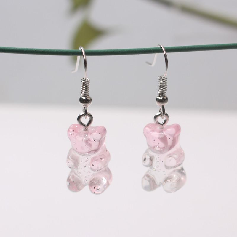 Cute Acrylic Pendants Hook Earrings Sequins Beer Bottle Women Dangle Earrings Korean Fashion Bear Small Earrings Pendientes