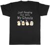 Funny Halloween Mens T-Shirt Just Hanging with My Ghouls Unisex Tee Gift