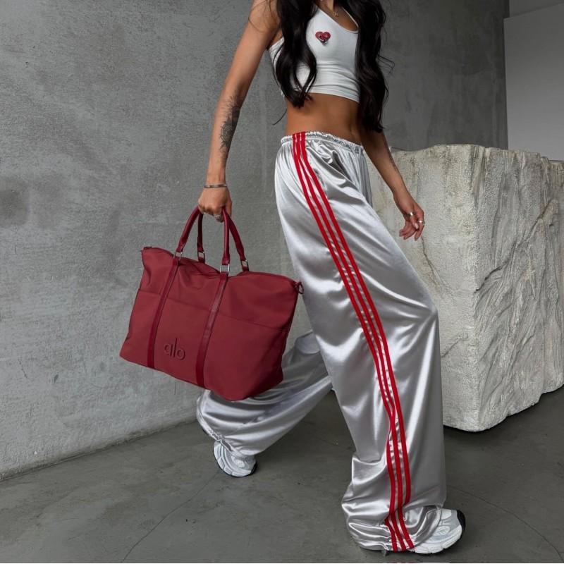 2026 Womens Wide Leg Drawstring Jogger Pants Streetwear Loose Fit Casual Trousers Blue Orange Red Pink