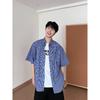 2024 Letter Long Sleeved Shirt Japanese Hong Kong Style Ins Loose Shirt Men'S Summer Trend Versatile Casual Jacket