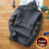 Winter Men's Fleece Thicker Sweater Half Zipper Turtleneck Warm Pullover Quality Male Slim Knitted Wool Sweaters for Spring