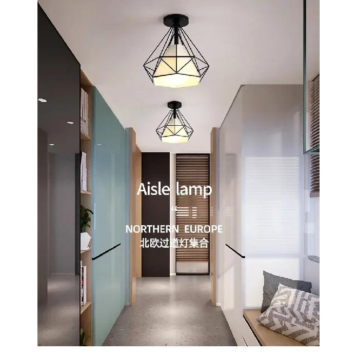 Iron Aisle Lights Corridor Balcony Ceiling Lights LED Nordic Style Personalized Creative Lights Luxury Chandelier Entrance Light