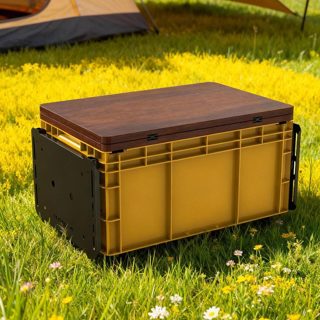 Outdoor camping folding table multi-functional camping box suitcase tea table balcony coffee table storage turnover box