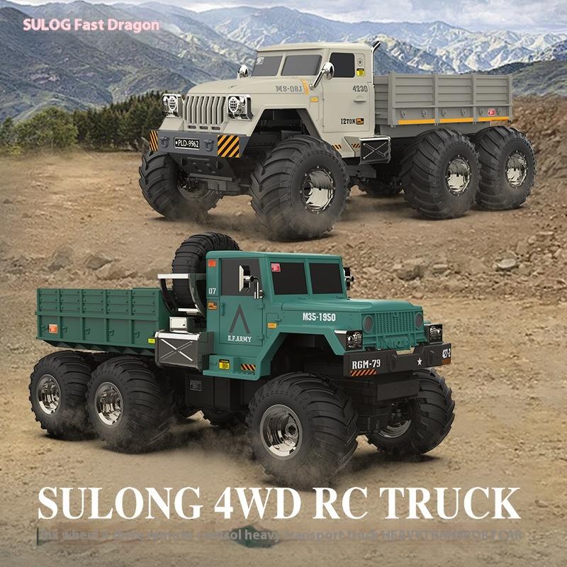 New Product Simulation Military Six Wheeled Truck Remote Control Four-Wheel Drive Off-Road Climbing Heavy Transport Truck Model