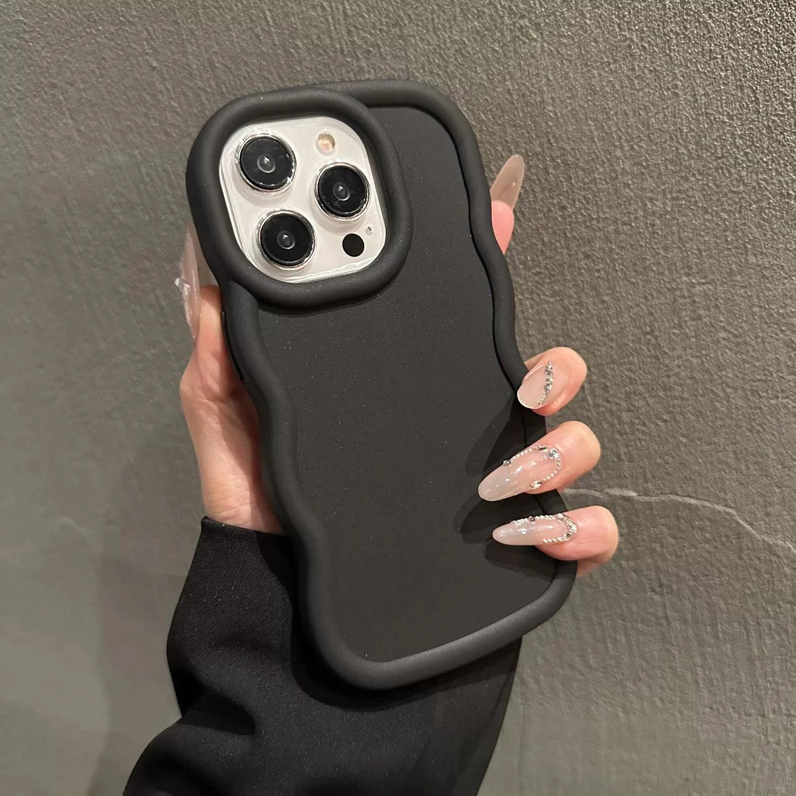 

Fashion Soft Curly Wave Case for For Iphone 11 12 13 14 15 16 Pro Max 7 8 Plus X XR XS Shockproof Bumper Cover Capa Aesthetic For iPhone xs max