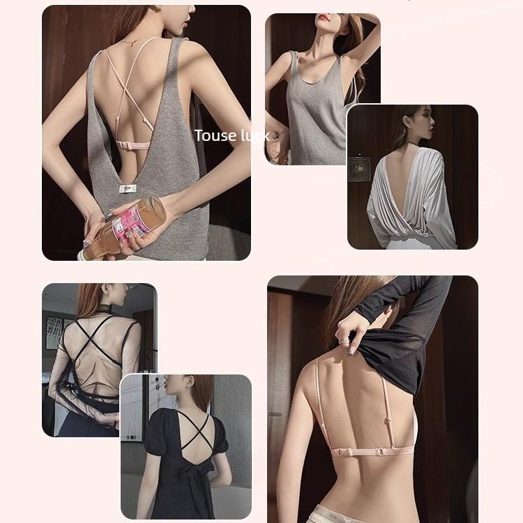 Female Summer Thin Sexy Beauty Back Before Buckle Buckle Shoulder Sling Small Chest Gather Triangle Cup Underwear