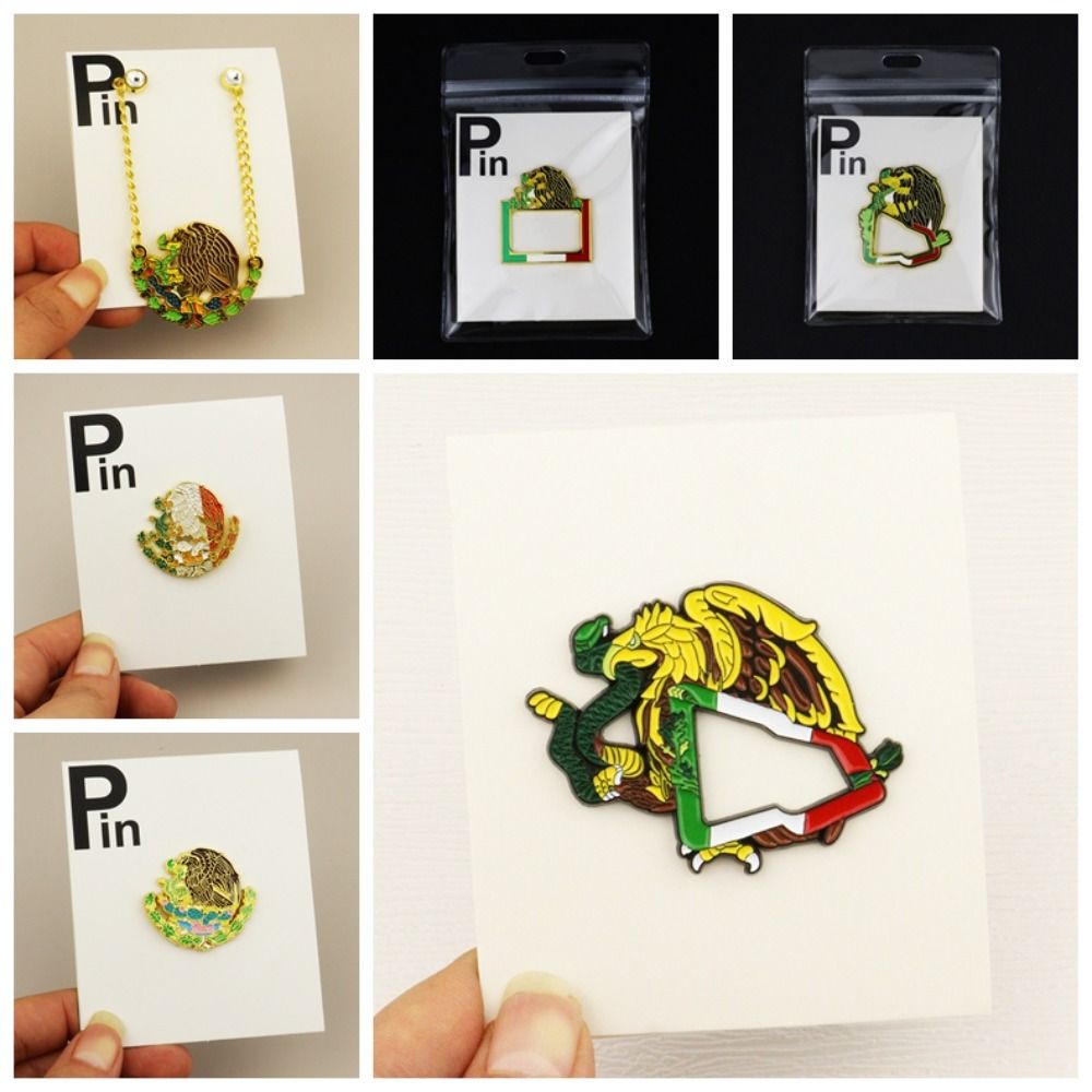 Metal Mexican Enamel Pin Eagle Baking Paint Brooches Funny Era Hat Pins  Decoration