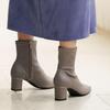HIMIKO / 5.5cm Heel Sheep Leather Stretch Boots / 631404 Gray 235
