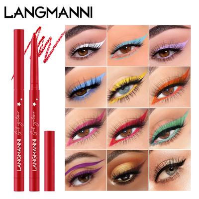 Σετ Eyeliner 12 χρωμάτων Langmanni Μακιγιάζ μακράς διάρκειας Γρήγορο στέγνωμα Δεν μουτζουρώνει Ματ Πολύχρωμο σετ eyeliner