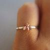 Huitan Chic Insert Finger Ring Female Daily Wearable Bee Shape Design Accessories for Teen Girl Versatile Fashion Dainty Jewelry