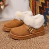 Snow boots women's fur integrated winter new fashion short tube fleece thickened lazy pedal