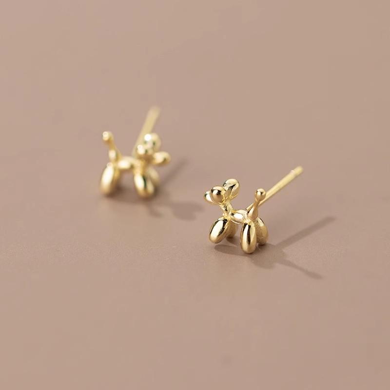 2023 New 925 Sterling Silver Balloon Dog Earrings for Women - Comfortable Small Sleep-Friendly Design
