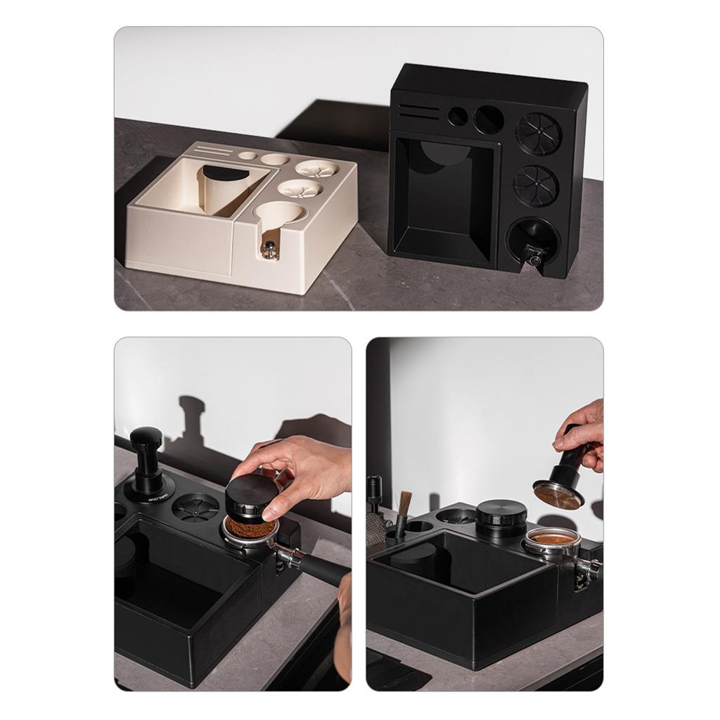 Functional Espresso Tamper Station with Removable Knockbox and Non Slip Base Espresso Knockbox for Coffee Tools