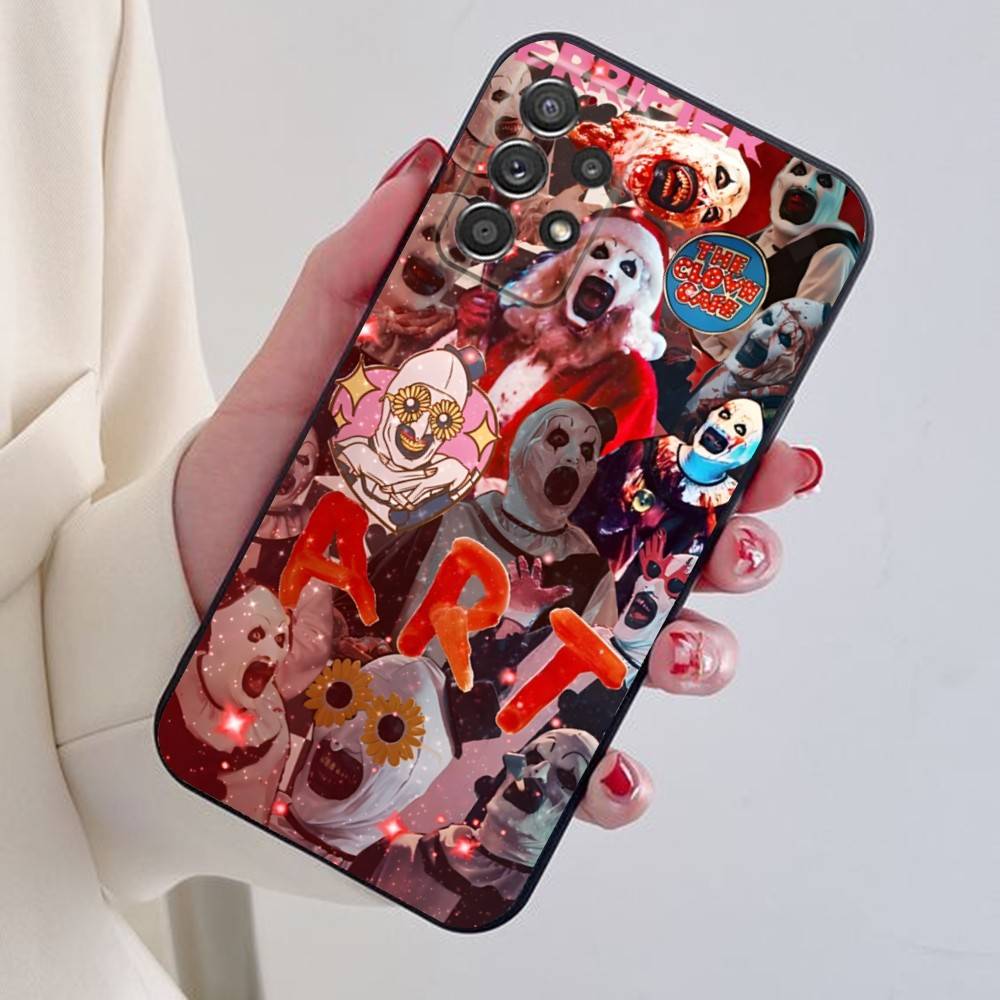 Art the Clown horror T-Terrifier Phone Case For Samsung S25,24,21,22,23,30,Ultra,20,Plus Black soft silicone case