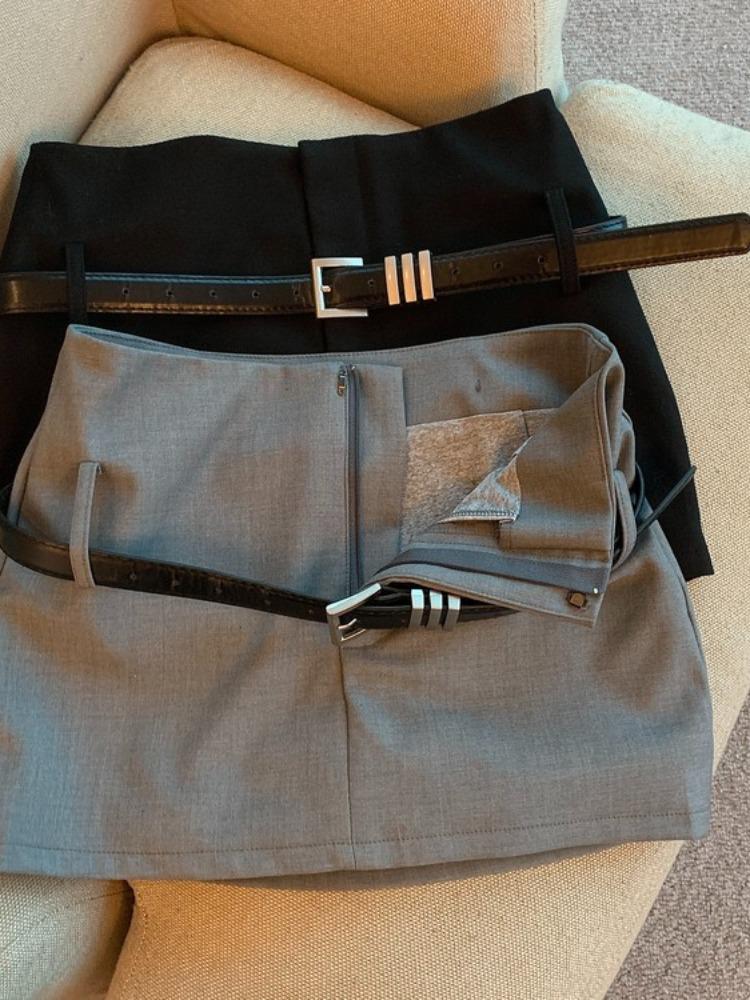 

2024 Summer High Waist Grey A-Line Bodycon Skirt 4 Extra Large (4XL)