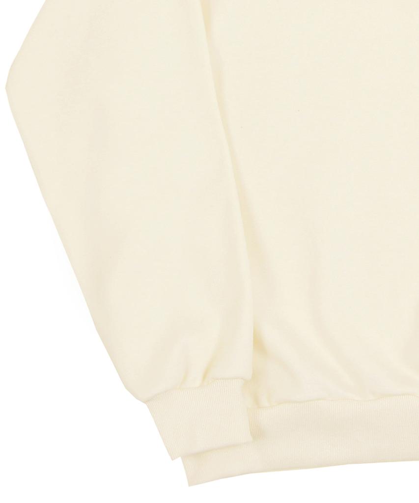 GRAVER [Unisex] Pink Flower Dot Embroidered Sweatshirt_Cream