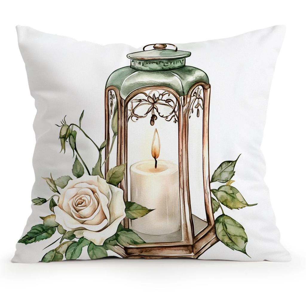 Ramadan moon and lantern flowers Cushions Pillowcase Polyester Cushion Cover Throw Pillow Pillowcover Home Car Sofa Decor