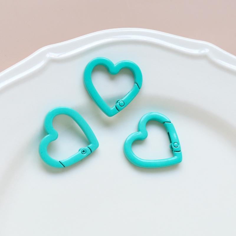 Macaron Color Heart Ring Keychain Clasp for DIY Jewelry, Bracelets, and Phone Chains