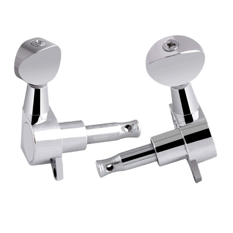 6Pcs Guitar String Tuning Pegs 3R+3L Tuner Machine Heads 1:14 Ratio Guitar Tuning Tuners Head Replacement with Screws