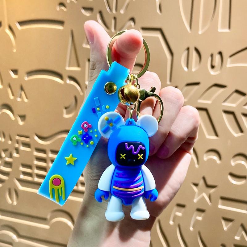 Creative Cartoon Bear Keychain Pendant with Lanyard - Fun Bag Accessory