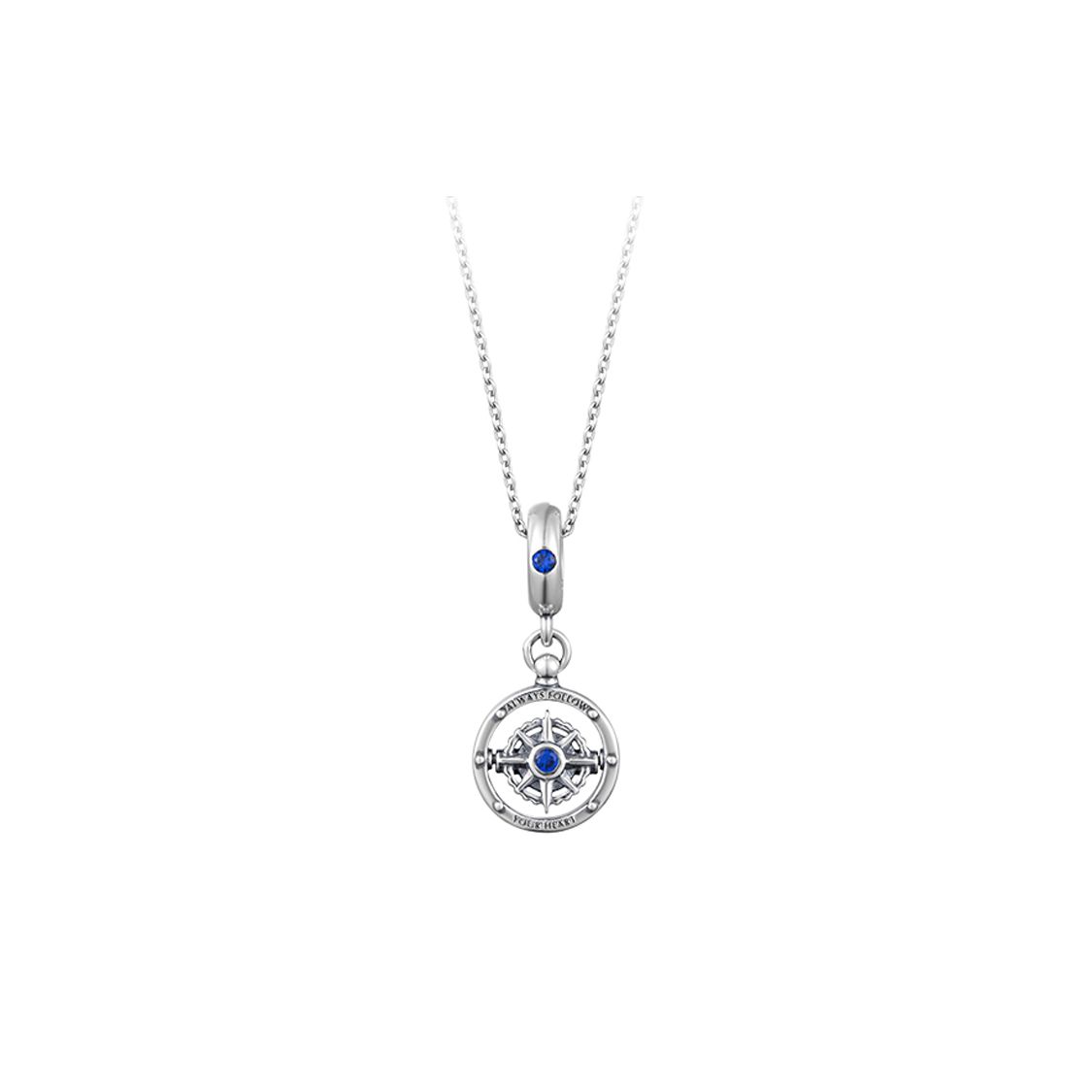 Pandora Compass Rotating Pendant 925 Silver Necklace Women necklace ZT-0048 Box