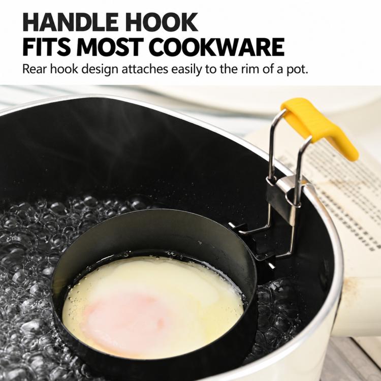 LsCook Foldable Heat-Resistant Handle Non-Stick Egg Poacher Spoon