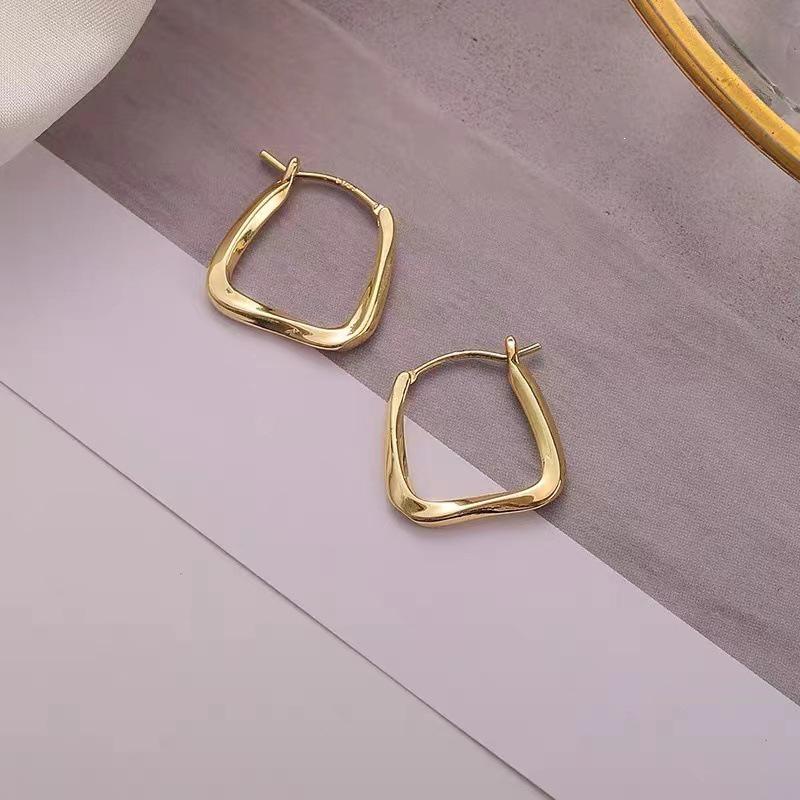 2024 Women's Luxury Silver Square Ear Cuffs & Hoop Earrings