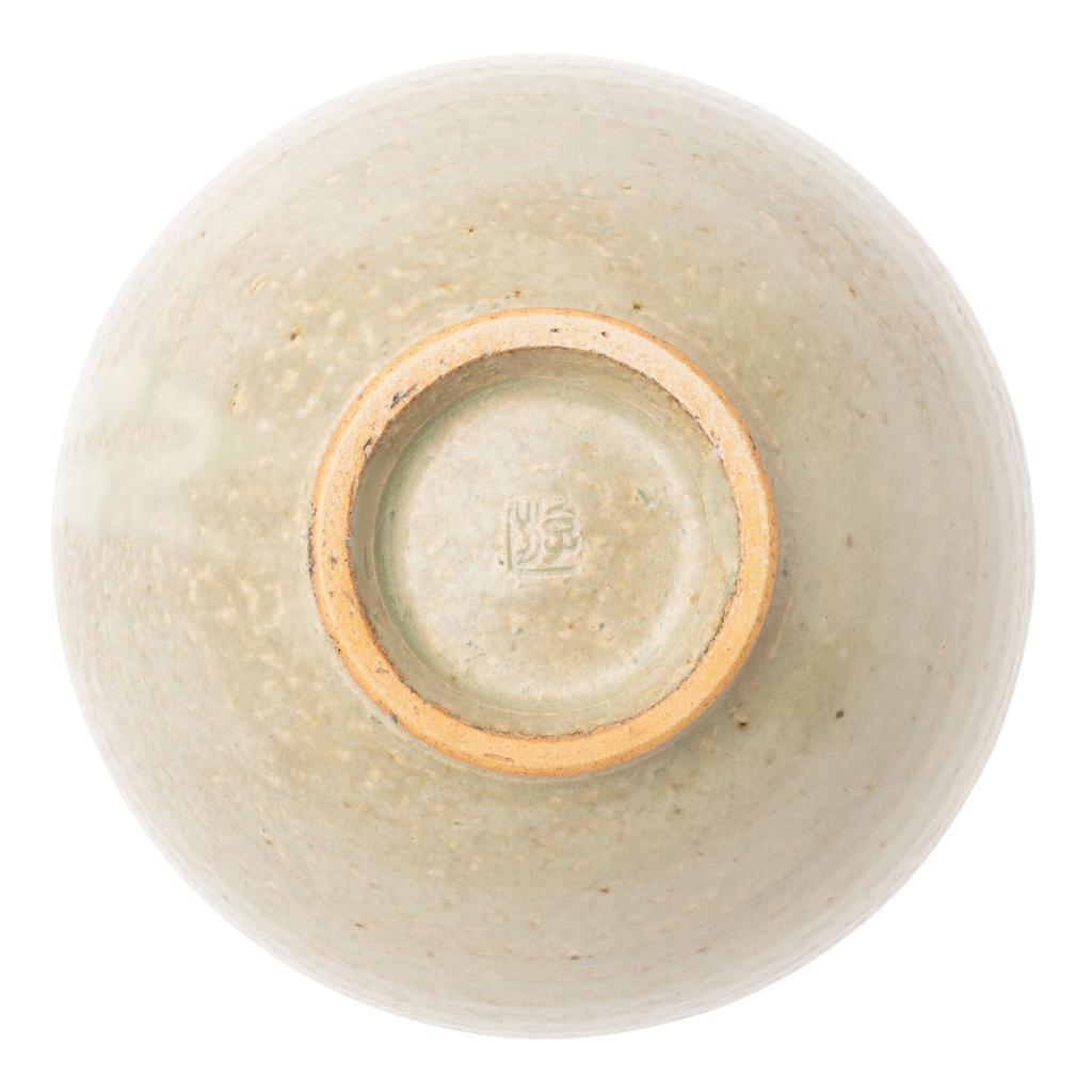 Marui Pottery Shigaraki Ware Hechimon Matcha Tea 12cm White Glass Cream Bowl, Approx. Diameter, Finish, MR-3-4117