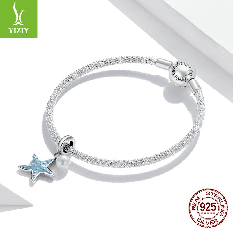 Dripping Blue Starfish Pearl Pendant, Summer Fresh Diy Jewelry Accessories Scc1807