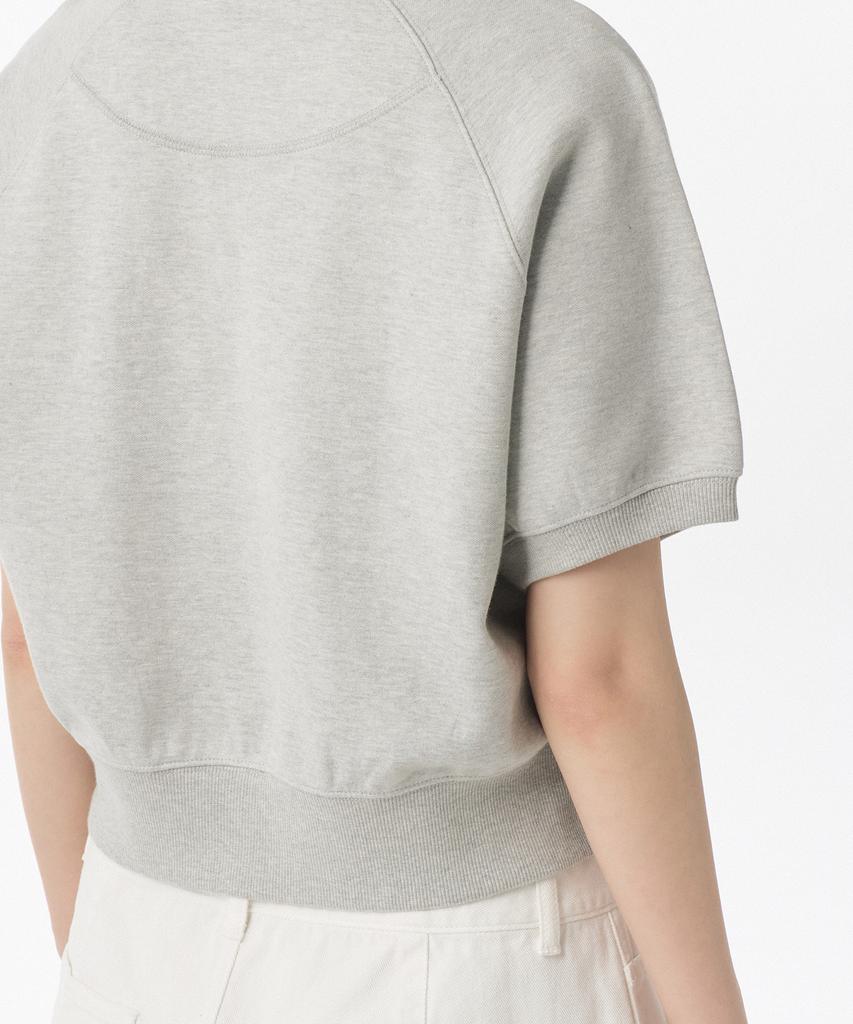 MUSINSA STANDARD WOMAN Women'S Double Knit Short Sleeve Sweatshirt [Medium Grey]
