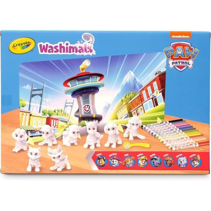 Washimals - Mes animaux à colorier - CRAYOLA - Super Set 8 animaux Pat'Patrouille - Dès 3 ans