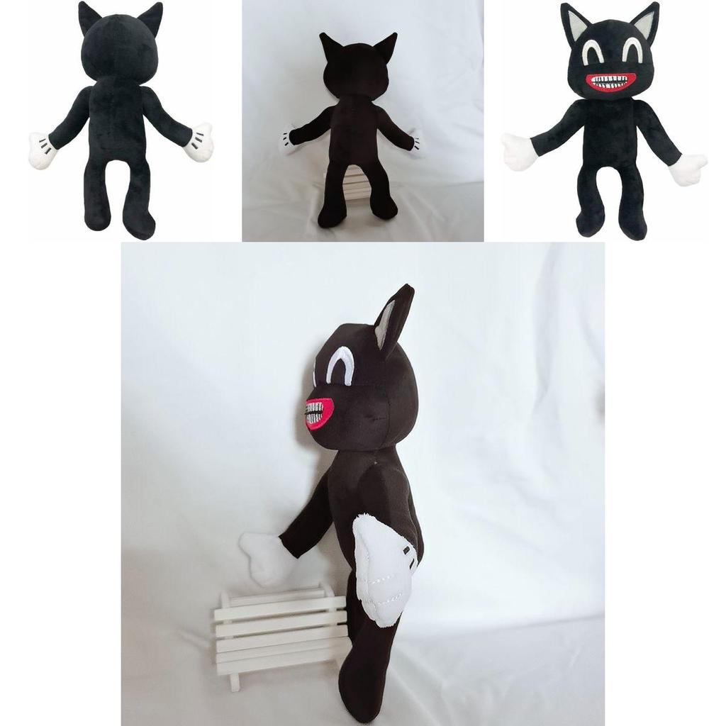 Adorable Black Cartoon Cat Plush Toy Stuffed Doll Perfect For Halloween Decorations