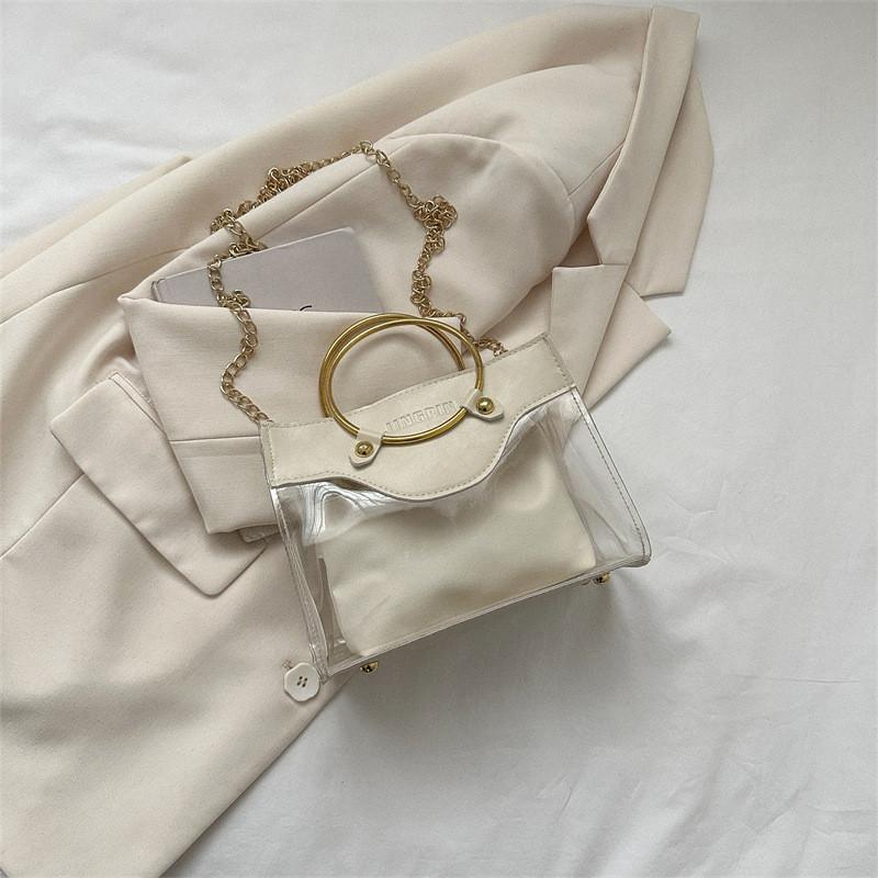 Fashionable Medium-sized Pvc Handbag For Women Trendy Simple Street Style Crossbody Bag белый